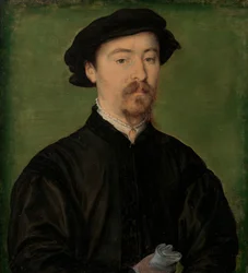 Portret van een Man met Handschoenen