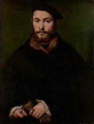 Portret van een man met handschoenen