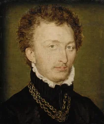 Portret van een man met een gouden ketting