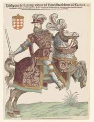 Portret van Filips van Lalaing te paard