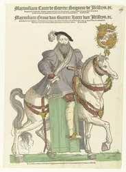 Portret van Maximiliaan van Buren te paard