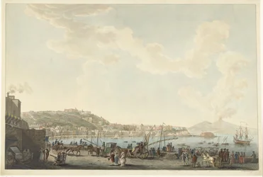 Gezicht op de haven van Napels