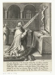 Heilige Thomas van Aquino in gesprek met een crucifix