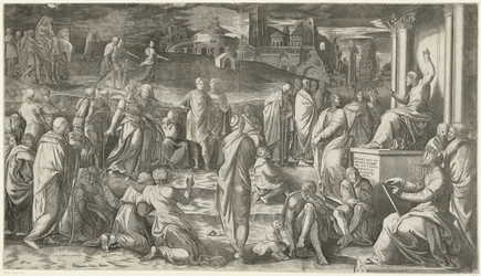 Christus preekt voor het volk