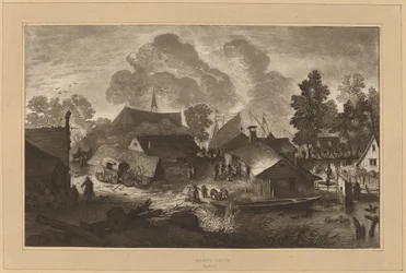 Dorp met vijver, ca. 1782