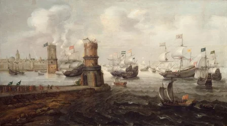 Inname van Damiette, 5e Kruistocht, 1219 / Schilderij, door Wieringen