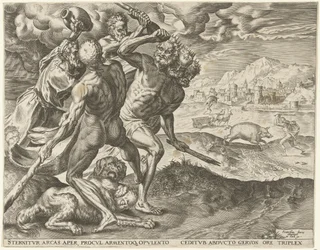Hercules doodt Geryon en zijn hond Werken van Hercules (serietitel)
