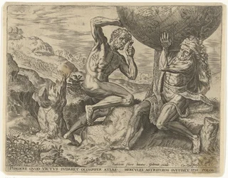 Hercules torst de wereldbol voor Atlas