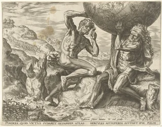 Hercules torst de wereldbol voor Atlas