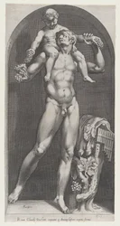 Speculum Romanae Magnificentiae: Bacchus op de Schouders van een Sater