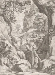 St. Hiëronymus boetvaardig in de wildernis, 1573