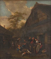 Boeren buiten een herberg