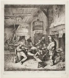 Violist zittend in de herberg