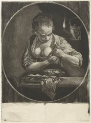 Zich vlooiende vrouw