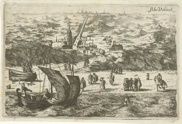 Gezicht op Scheveningen vanaf zee