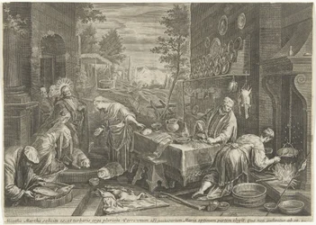 Christus in het huis van Marta en Maria