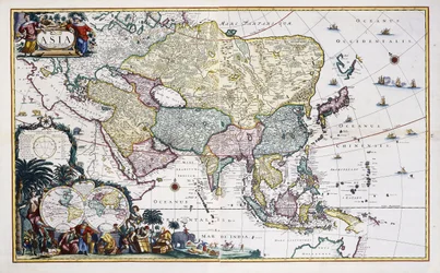 Kaart van Azië, c.1696
