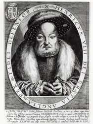 Portret van Hendrik VIII, gegraveerd door Peter Isselburg, 1646