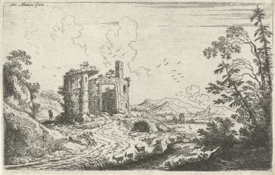 Landschap met een geitenhoeder