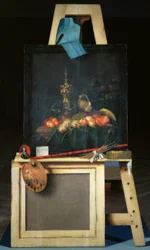 Ezelschilderij met fruitstilleven