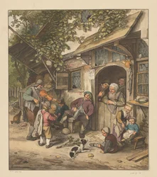 Vioolspeler voor een herberg