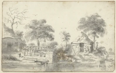 Boerderij met schuur aan het water