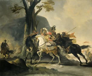 Alexander de Grote bij de Slag aan de Granicus tegen de Perzen