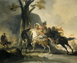 Alexander de Grote tijdens de Slag bij de Granicus tegen de Perzen