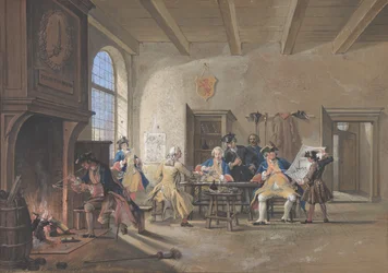Wachtruimte scène, 1744