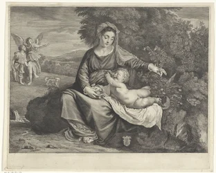 Maria met kind en Tobias en de engel
