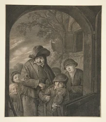 Zonder titel (Muzikanten bij een herbergdeur)