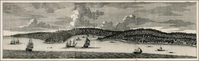 1698 zicht op Constantinopel en Pera door Cornelis De Bruyn