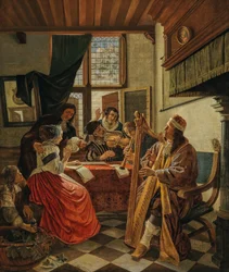 Muziekmakend gezelschap in een interieur, 1670s