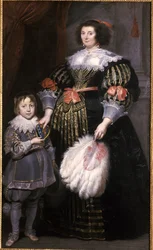 Madame Charlotte Butkens-Smit van Cruyninghen en haar zoon Johannes-Amatus