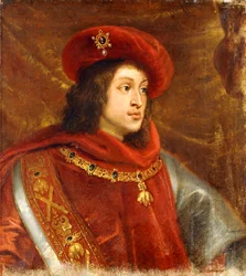 Portret van Filips I van Spanje, borstbeeld, met de Orde van het Gulden Vlies