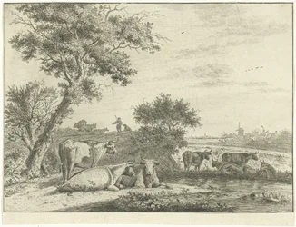 Landschap met koeien