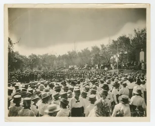 Afstuderen aan het Tuskegee Instituut, ca. 1916-18 (z/w foto)