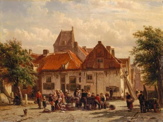 Uitzicht op de Vismarkt, Harderwijck