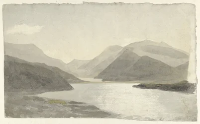 Zonlicht op een meer bij Snowdon, Llanberis, Noord-Wales