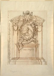 Tekening, Ontwerp voor een monument, ca. 1750