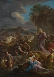 Mozes slaat op de rots, 1744