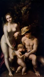 Venus met Mercurius en Cupido - De leerschool der liefde, ca. 1525, 1912
