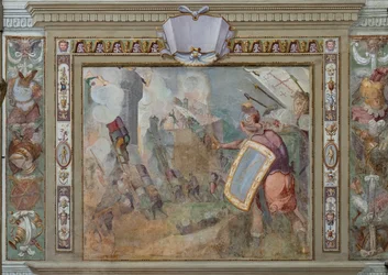 De inname van Jeruzalem door Godfried van Bouillon, ca. 1589-94 (fresco)
