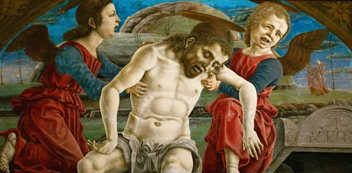 Het lichaam van Christus, omringd door engelen