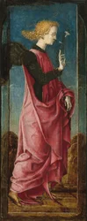De aartsengel Gabriël [paneel midden links], ca. 1470-1480 (tempera en distemper op paneel)