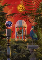 Surrealistische tropische tuin