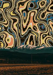 Levendige abstracte bergen