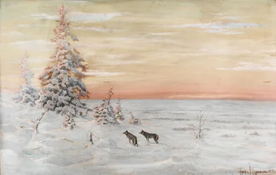 Winterlandschap met wolven, 1915