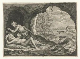 Peleus besluipt de slapende Thetis
