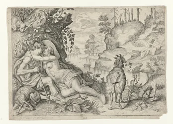Polyphemus betrapt Acis en Galatea